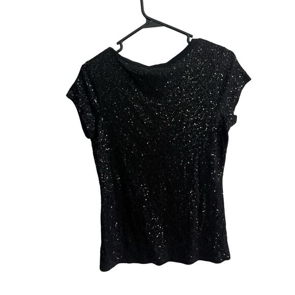 NWT Express Black Sequin Top Small - Picture 2 of 7